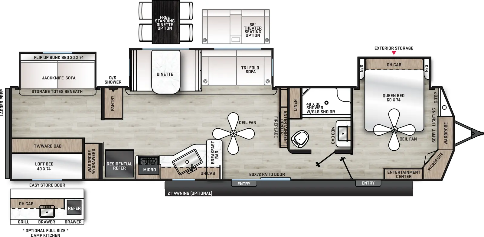 Aurora 40BHTS Floorplan